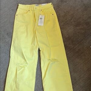 Only Yellow Straight Leg Jeans High-Rise